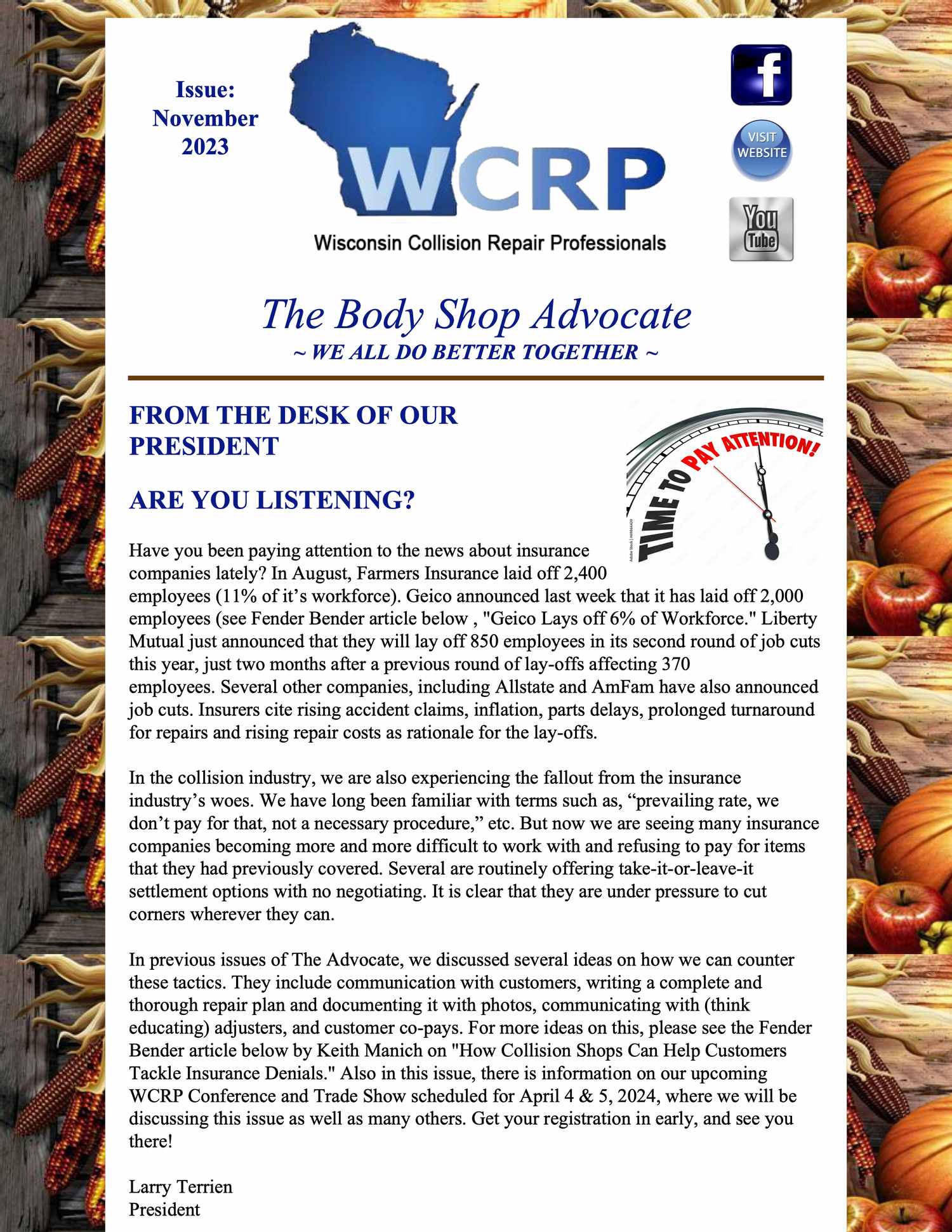 The Body Shop Advocate, WCRP, Wisconsin Auto News